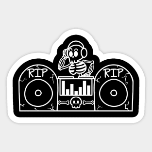 Skeleton DJ Halloween Sticker